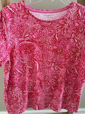 Talbots Pink Paisley Short Sleeve Tee -X (12/14)